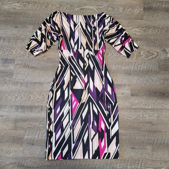 DIANE VON FURSTENBERG | Silk Geometric Dress | Sz. 0 - Picture 5 of 5